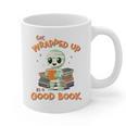 Cute Halloween Teacher Librarian Mummy Reading Books Graphic Print Coffee Mug, trending gift