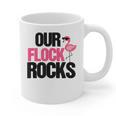 Our Flock Rocks Flamingo Mother's Day Teacher Graphic Print Coffee Mug, trending gift