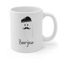 French Teacher Halloween Bonjour Ghost Graphic Print Coffee Mug, trending gift