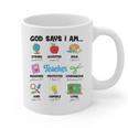 God Says Im Teacher Christian Back To School Religious Graphic Print Coffee Mug, trending gift God Says Im Teacher Christian Back To School Religious Graphic Print Coffee Mug, trending gift