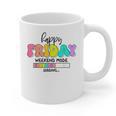 Happy Friyay Teacher School Friday Weekend Vibes Graphic Print Coffee Mug, trending gift Happy Friyay Teacher School Friday Weekend Vibes Graphic Print Coffee Mug, trending gift