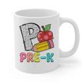 P Is For Pre-K Teacher Pencil Apple Back To School Graphic Print Coffee Mug, trending gift P Is For Pre-K Teacher Pencil Apple Back To School Graphic Print Coffee Mug, trending gift
