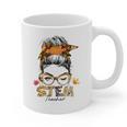 STEM Teacher Messy Bun Fall Vibes Autumn Thanksgiving Men Women Graphic Print Coffee Mug, trending gift STEM Teacher Messy Bun Fall Vibes Autumn Thanksgiving Men Women Graphic Print Coffee Mug, trending gift