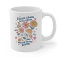 Teach Them Love Them Watch Them Grow Retro Teacher Floral Graphic Print Coffee Mug, trending gift Teach Them Love Them Watch Them Grow Retro Teacher Floral Graphic Print Coffee Mug, trending gift
