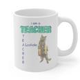 I Am A Teacher Alcoholic Cat Beer Feline Men Women Graphic Print Coffee Mug, trending gift