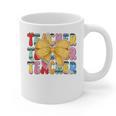 Teacher Pencil Coquette Bow Back To School Teacher Graphic Print Coffee Mug, trending gift