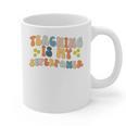 Teaching Is My Superpower Vintage Groovy University Teacher Graphic Print Coffee Mug, Groovy Teacher Gifts, trending gift Teaching Is My Superpower Vintage Groovy University Teacher Graphic Print Coffee Mug, Groovy Teacher Gifts, trending gift