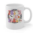 Trick Or Teach Retro Groovy Halloween Teacher Graphic Print Coffee Mug, Groovy Teacher Gifts, trending gift