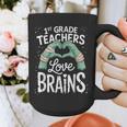 1st Grade Teachers Love Brains Shirt Halloween Teacher Graphic Print Coffee Mug, funny design