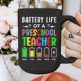 Battery Life Of a Preschool School Teacher School Week Graphic Print Coffee Mug, funny design