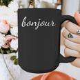 Bonjour T Shirt French Language Saying Teacher Student Men Women Girls Kids Graphic Print Coffee Mug, funny design