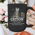 Cation Chemistry Humor Science Teacher Cat Pun Graphic Print Coffee Mug, Science Teacher Gifts, funny design