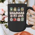 Childcare Is My Jam Child Care Teacher School Psychologist Graphic Print Coffee Mug, funny design
