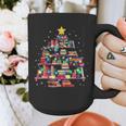 Christmas Library Tree Love Reading Books Nerd Teacher Graphic Print Coffee Mug, funny design