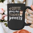 Coffee Gives Me Teacher Powers Teacher Graphic Print Coffee Mug, funny design