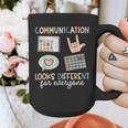 Communication Looks Different For Everyone SPED Teacher ASD Graphic Print Coffee Mug, funny design Communication Looks Different For Everyone SPED Teacher ASD Graphic Print Coffee Mug, funny design