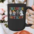 Cute Inclusion Isn't Scary Teacher Skeleton Ghost Halloween Graphic Print Coffee Mug, funny design