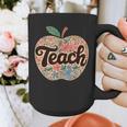 Cute Teacher With Apple Retro Teacher Kids Back To School Graphic Print Coffee Mug, funny design
