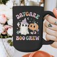 Daycare Boo Crew Groovy Halloween Floral Ghost Kid Teacher Graphic Print Coffee Mug, Groovy Teacher Gifts, funny design