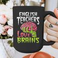 English Teachers Love Brains Zombie Teacher School Halloween Graphic Print Coffee Mug, English Teacher Gifts, funny design