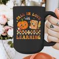 Fall In Love With Reading Book Autumn Pumpkins And Teachers Graphic Print Coffee Mug, funny design