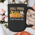 Fall Vibes And That Teacher Life Autumn Thanksgiving Graphic Print Coffee Mug, funny design Fall Vibes And That Teacher Life Autumn Thanksgiving Graphic Print Coffee Mug, funny design
