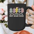 First Grade Rocks Teachers Back To School ABCD Rock Students Graphic Print Coffee Mug, First Grade Teacher Gifts, funny design First Grade Rocks Teachers Back To School ABCD Rock Students Graphic Print Coffee Mug, First Grade Teacher Gifts, funny design