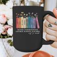 Floral Books Never Underestimate A Public School Teacher Graphic Print Coffee Mug, funny design