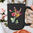Flower American Sign Language ASL Teacher Teaching Deaf Graphic Print Coffee Mug, funny design Flower American Sign Language ASL Teacher Teaching Deaf Graphic Print Coffee Mug, funny design