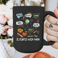 Friendship Inclusion Language Teacher It Starts With Hello Graphic Print Coffee Mug, funny design Friendship Inclusion Language Teacher It Starts With Hello Graphic Print Coffee Mug, funny design