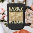 Geography Teacher Easily Distracted By Maps Graphic Print Coffee Mug, funny design