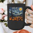 Halloween Pumpkin Starry Night Van Gogh Art Teacher Graphic Print Coffee Mug, funny design