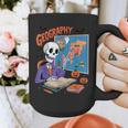 Halloween Skeleton Geography Teacher Pumpkin Bats Classroom Graphic Print Coffee Mug, funny design Halloween Skeleton Geography Teacher Pumpkin Bats Classroom Graphic Print Coffee Mug, funny design