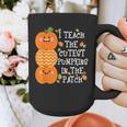 Halloween Teacher Shirt I Teach The Cutest Pumpkins In Patch Men Women Kids Graphic Print Coffee Mug, funny design