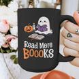 Halloween Teacher Women Cute Reading Ghost Read More Books Graphic Print Coffee Mug, funny design