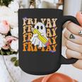 Happy Fri-Yay Friday Lovers Groovy Teacher Life Halloween Graphic Print Coffee Mug, Groovy Teacher Gifts, funny design