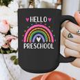 Hello Preschool Teacher Student Girls Rainbow Back To School Graphic Print Coffee Mug, funny design Hello Preschool Teacher Student Girls Rainbow Back To School Graphic Print Coffee Mug, funny design
