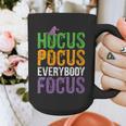 Hocus Pocus Everybody Focus Teacher Halloween Graphic Print Coffee Mug, funny design