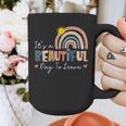 It's A Beautiful Day To Learn Cute Rainbow Boho Teacher Graphic Print Coffee Mug, funny design It's A Beautiful Day To Learn Cute Rainbow Boho Teacher Graphic Print Coffee Mug, funny design