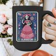 La Maestra Halloween Mexican Bingo Card Teacher Lottery Card Graphic Print Coffee Mug, funny design