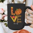 Leopard Pumpkin Love Teacher Life Thanksgiving Fall Women Graphic Print Coffee Mug, funny design