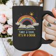 Take a Look It's In a Book Vintage Reading Teacher Rainbow Graphic Print Coffee Mug, funny design Take a Look It's In a Book Vintage Reading Teacher Rainbow Graphic Print Coffee Mug, funny design