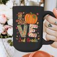 Love 2nd Grade Happy Fall Thanksgiving For 2nd Teacher For Men Women Girls Kids Graphic Print Coffee Mug, 2nd Grade Teacher Gifts, funny design