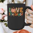 Love 5th Grade Thanksgiving Colorful Fall Leaves Teacher Graphic Print Coffee Mug, funny design