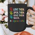Love Daycare Provider Childcare Teacher Tie Dye Graphic Print Coffee Mug, funny design