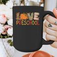 Love Preschool Happy Fall Thanksgiving Women Teacher Graphic Print Coffee Mug, funny design