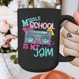 Middle School Is My Jam Cute Teacher Shirt 80's 90's Styl Graphic Print Coffee Mug, funny design