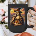 Mona Lisa Pumpkin Halloween Art Teacher Witchy Women Kids Graphic Print Coffee Mug, funny design