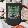 One Lucky Teacher Coquette Bow St Patricks Day Teacher Graphic Print Coffee Mug, funny design One Lucky Teacher Coquette Bow St Patricks Day Teacher Graphic Print Coffee Mug, funny design
