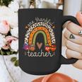 One Thankful Teacher Thanksgiving Turkey Rainbow Fall Graphic Print Coffee Mug, funny design
